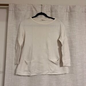 COS cream 3/4 Sleeve Sweater with Pockets
